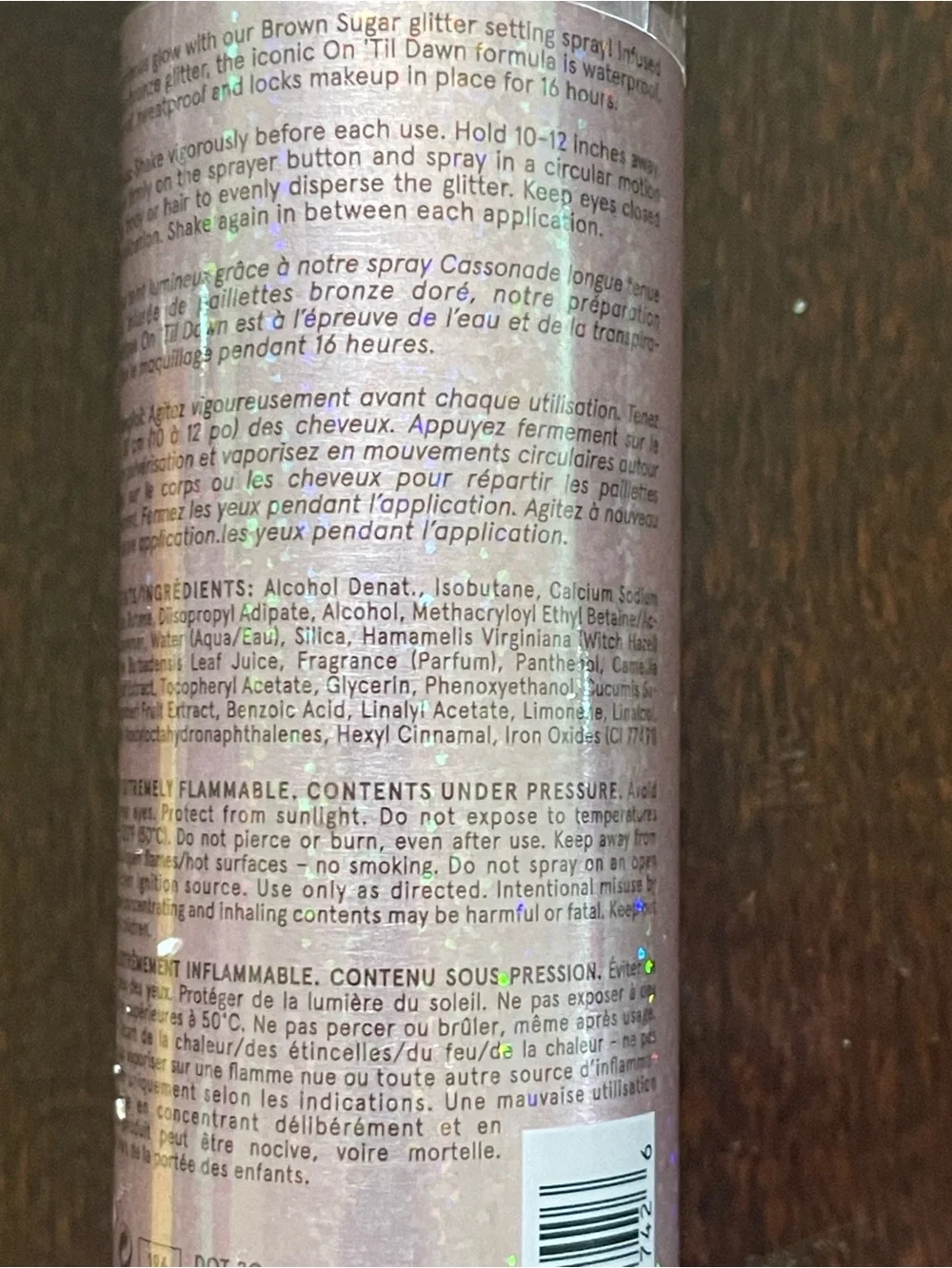On 'Til Dawn Waterproof Glitter Setting Spray - Pink